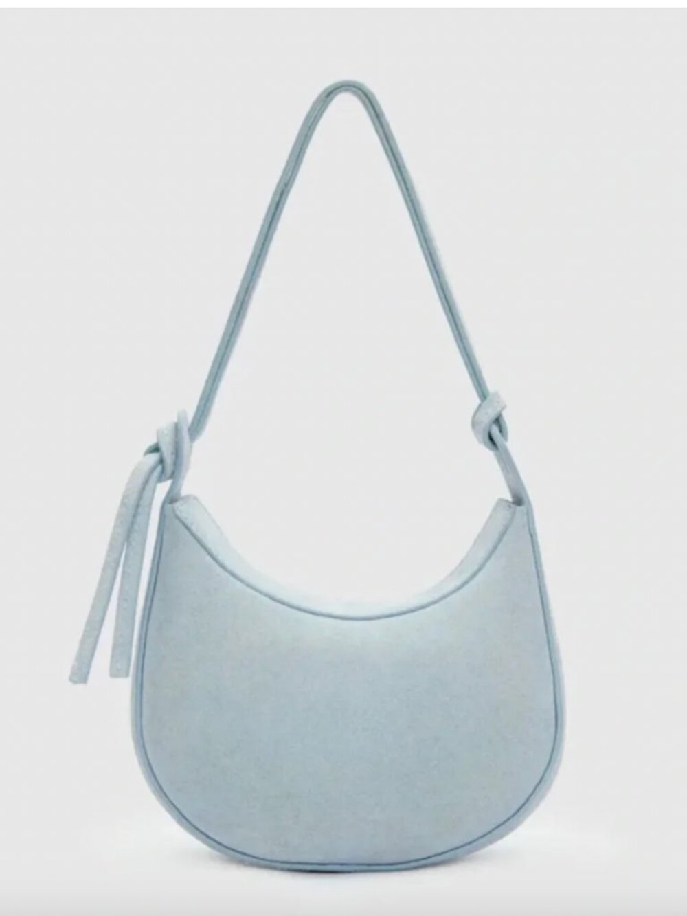 REFORMATION Mini Rosetta Shoulder Bag, Mist Suede